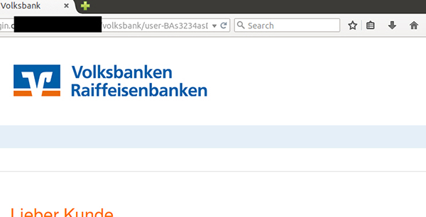 Phishing Mail Sicheres Online Banking Volksbank Raiffeisenbank