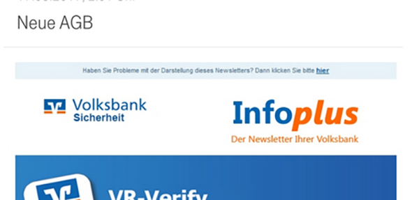 Phishing Mail Sicheres Online Banking Volksbank Raiffeisenbank